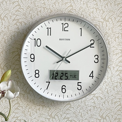 Đồng hồ treo tường Nhật Bản Rhythm CFG723NR19 Kt 30.5 x 4.5cm, 985g Vỏ nhựa. Dùng Pin.