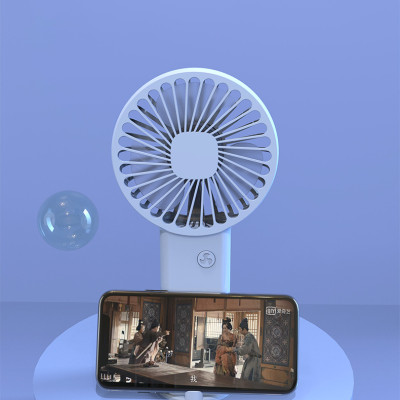 Quạt Cầm Tay Mini Tích Điện Teement, Có Giá Đở Điện Thoại, Sạc USB Di Động Tiện Lợi - Hàng Chính Hãng
