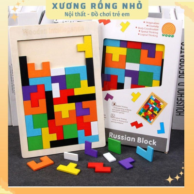 Đồ Chơi Xếp Hình Thông Minh, Đồ Chơi Xếp Gạch bằng gỗ 