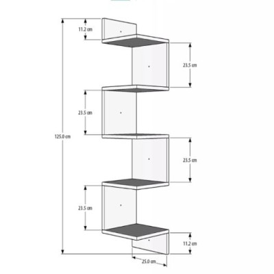 Kệ Gỗ Treo Góc Tường 5 Tầng Juno Sofa CTKT411 KT 125x25x25cm 