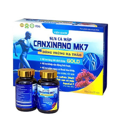 ￼Viên Uống Đông Trùng Hạ Thảo Sụn Cá Mập - Bổ Sung Glucosamin - Hộ 2 lọ *30 viên, vinaphar