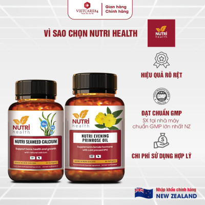 COMBO TIỀN MÃN KINH: Viên Nội Tiết Hyper Evening Primrose Oil 60 Viên+ Canxi Hữu Cơ Nutri Seaweed Calcium 60 Viên