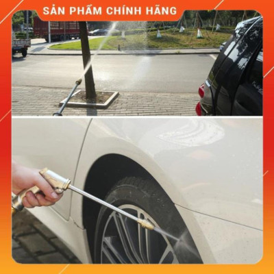 ️ Bộ dây vòi xịt nước rửa xe, tưới cây , tăng áp 3 lần, loại 15m 206701-3 đầu đồng, cút,nối vàng