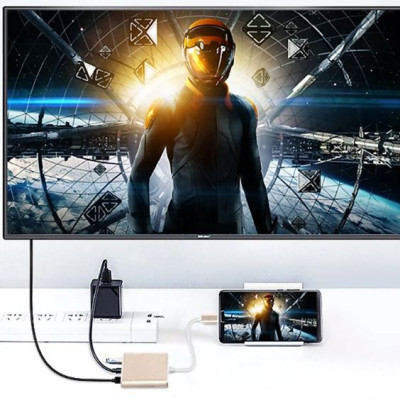Hub chuyển đổi USB Type C 3in1 sang HDMI, USB 3.0, cổng sạc nhanh PD Type-C dành cho Laptop, Macbook, Điện thoại, Samsung Dex