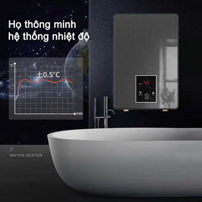 Máy Nước Nóng Trực Tiếp Cảm Ứng LCD – Chống Giật An Toàn, Cảm Biến Nhiệt Thông Minh, Kèm Vòi Sen Cao Cấp