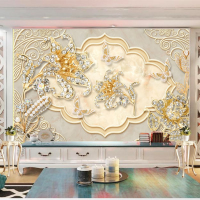 Tranh dán tường 3d, Tranh hoa 3D, tranh lụa 3D dán tường,tranh dán tường phòng khách 3D PVP-42846 TRANH HOA 3D, HOA TRANG SỨC DÁN TƯỜNG CAO CẤP