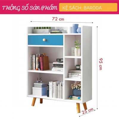 Kệ đẹp thiết kế từ gỗ MDF SMLIFE Baroda