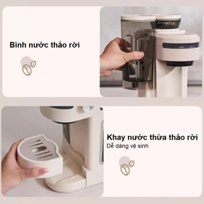 Máy Pha Cà Phê 3-trong-1 HiBREW H14 Espresso-Cappuccino-Latte Kết Hợp Máy Xay Cafe 15 Chế Độ, 1270W - Hàng Nhập Khẩu, Bảo Hành 12 Tháng