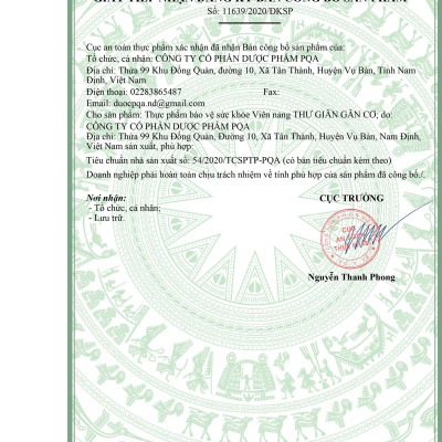 Viên nang PQA Thư Giãn Gân Cơ là dược phẩm thảo dược hỗ trợ kho phong hàn, thư giãn gân cốt, giúp giảm các triệu chứng đau mỏi gân cơ, chuột rút cho người bị đau nhức xương khớp, gân cơ co rút, chuột rút do phong hàn