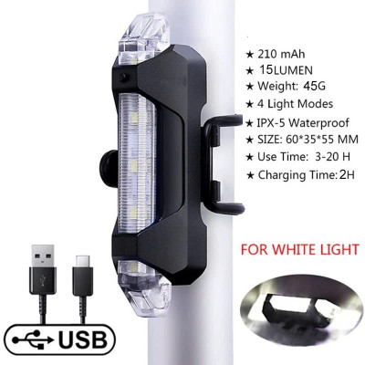 Đèn 5 LED Cảnh báo sau Xe Đạp giúp đạp xe an toàn ban đêm 4 chế độ sáng (Đèn Xanh) 
