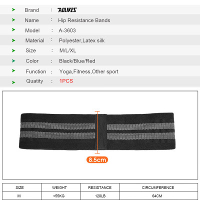 Dây kháng lực tập cơ mông đùi Hip Resistance Bands AOLIKES YE-3603