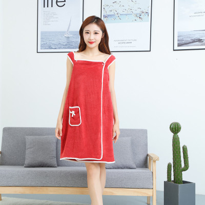 Khăn  tắm  nữ   2 trong 1 , xỏ tay - Áo  khăn tắm nữ kiểu đầm trơn , mịn , thoáng mát , phong cách hiện đại phù hợp với mọi loại dáng  , giao màu ngẫu nhiên