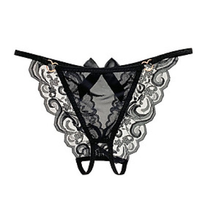 Quần lót ren xẻ đáy đính nơ sexy quyến rũ