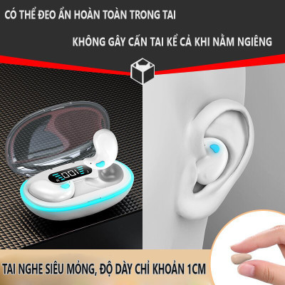 Tai nghe bluetooth nhét tai RiBi X55 - Siêu mỏng - Nằm gọn trong tai - Không gây đau tai - Invisible Wearing - Hàng chính hãng
