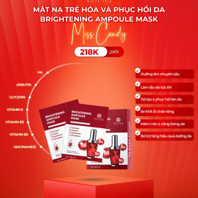 [MISS CANDY] Mặt Nạ Trẻ Hóa & Phục Hồi Da BRIGHTENING AMPOULE MASK Miss Candy (Hộp 5 Miếng x 25g)