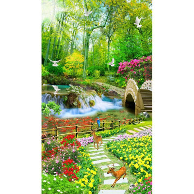 Tranh dán tường 3D khổ dọc - tranh phong cảnh dọc - tranh đứng