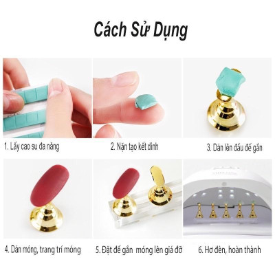 Đế Móng Mẫu Tổng Hợp, Đế Gắn Móng Giả Bằng Gỗ Và Nhựa Tập Vẽ Móng, Đế Móng Quân Cờ Nam Châm Giữ 5 Móng 10 Móng Làm Nail Chuyên Nghiệp