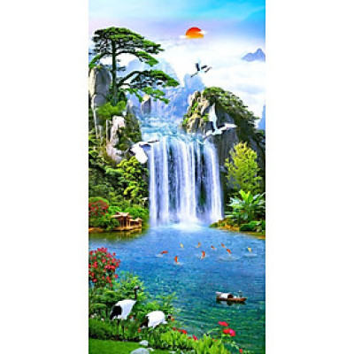 Tranh dán tường 3D khổ dọc - tranh phong cảnh dọc - tranh đứng