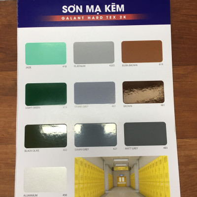 Sơn sắt mạ kẽm không cần lót Galant Hard Tex 2K Board Black F488 1L/bộ