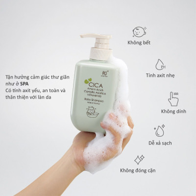 DẦU GỘI DỊU NHẸ CHO BÉ SƠ SINH CHIẾT XUẤT TỪ RAU MÁ KU-PLUS KU1152 - 500ML