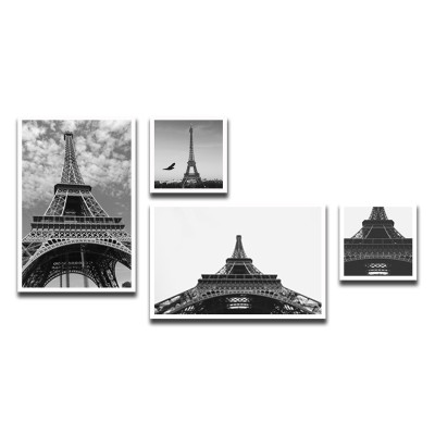 Bộ 4 Khung Hình Kính Treo Tường Tặng bộ ảnh như hình mẫu, Đinh Treo Tranh và sơ đồ treo - Khung Hình Phạm Gia PGCTK57