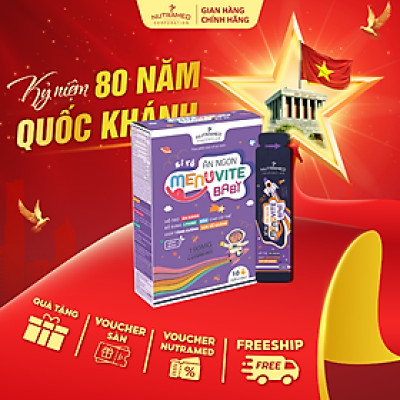 Gói uống Menuvite Baby hỗ trợ giúp bé ăn ngon, tăng cường đề kháng, ngừa bệnh hô hấp (10 gói) - Nutramed