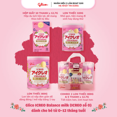 Sữa Bột Glico Icreo Balance Milk 0M 320g/Lon Cho Bé 0-12 tháng