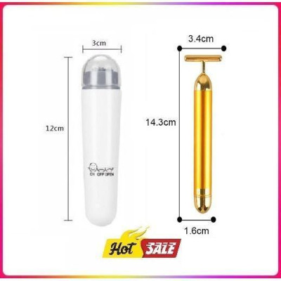 Combo 2 Máy Massage mắt mini cầm tay, cây lăn mặt nâng cơ xóa nhăn tại nhà (còn hàng) (Hàng Chính Hãng)