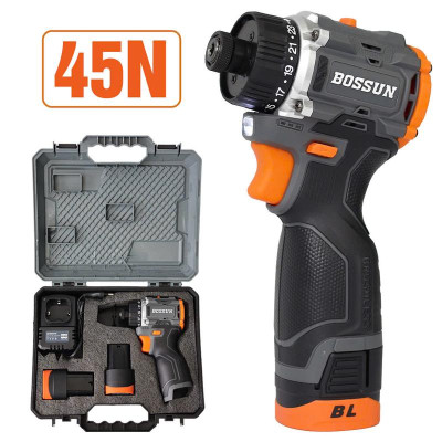 Máy chuyên vít cấp trượt pin BOSSUN 16.8V, lực siết 45n.m, động cơ không thổi than, 23 cấp trượt, pin 4cell