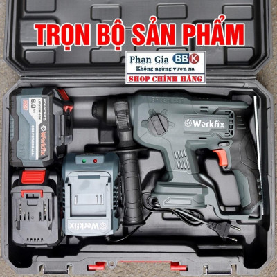 Khoan Bê Tông Pin 3 Chức Năng Workfix 21v-Model: WF-RH2603- Pin 15 cell 6 Ah.
