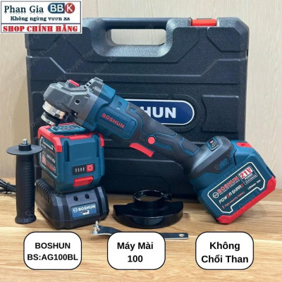 [LOẠI 1] Máy mài pin Boshun 21V - Bộ 2 pin 15CELL ABS, Động cơ không Chổi Than 100% Lõi Đồng, Bảo hành 1 năm