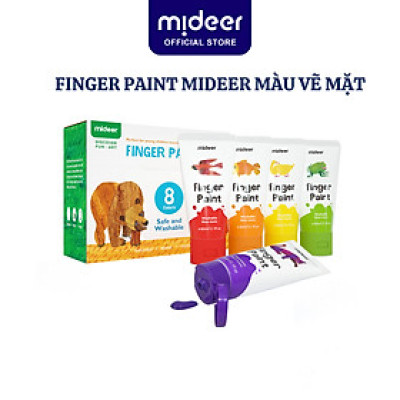 Finger Paint Mideer màu vẽ mặt, vân tay, màu nước an toàn cho bé kèm sổ vẽ và dụng cụ