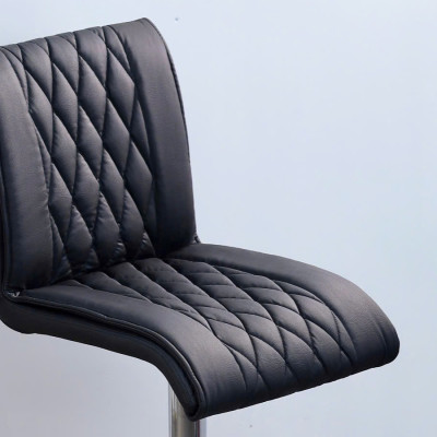 Ghế quầy tiếp khách lưng cao màu đen CB2302-P Nội thất Capta Ghế nệm PVC cao cấp màu đen chân thép mạ chrome bóng bar chair tại tp hcm