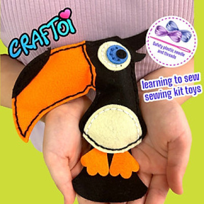 KIM NHỰA Bộ Thủ Công Trẻ Tự Làm Thú Bông 5+ TOUCAN MANGO Craftoi Felt Sewing toy prepunched holes plastic needle
