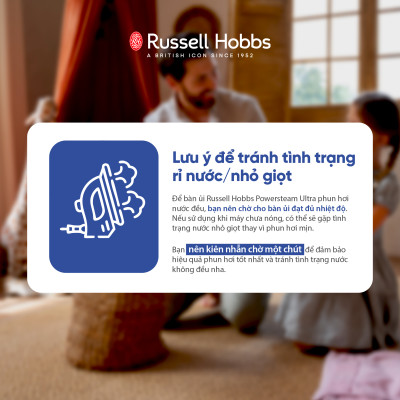 Bàn ủi Russell Hobbs One Temperature 25090-56 2600W Ngăn Chứa Nước 350ml Màu Đỏ - Hàng Chính Hãng