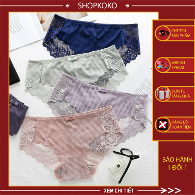 Quần Lót Cotton Su Phối Ren Hoa Mặt Sau 2212