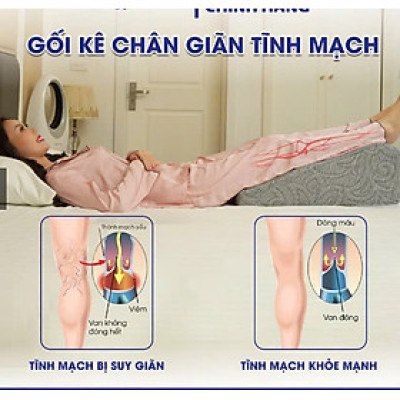 Gối chống suy giãn tĩnh mạch Hàn Việt Hải 40x60x22cm, hỗ trợ ngăn ngừa  các bệnh về mạch tri dưới Vải Cotton