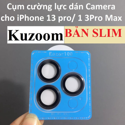[ iP 13 Pro;  13 Pro Max ] Cụm ốp kiêm cường lực camera Kuzoom  bản SLIM  _ Hàng chính hãng
