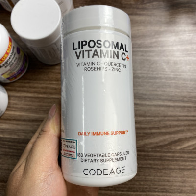 Codeage Liposomal Vitamin C Hộp 180 Viên - Viên uống tăng đề kháng - Nhập Khẩu Chính Ngạch Có Tem Phụ Tiếng Việt, Tem Chống Hàng Giả