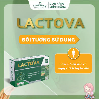 Viên uống Lactova hỗ trợ lợi sữa, tăng tiết sữa, thông tuyến sữa phụ nữ sau sinh (30 viên)-Nutramed