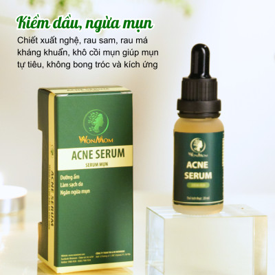 Acne serum, serum mụn thảo mộc đánh bay mọi loại mụn cứng đầu Wonmom 20ml