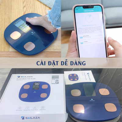 Cân Điện Tử Thông Minh cao cấp chính hãng Sailaza SA- 1211, đo 22 dữ liệu Sức Khỏe + màn hình màu LCD