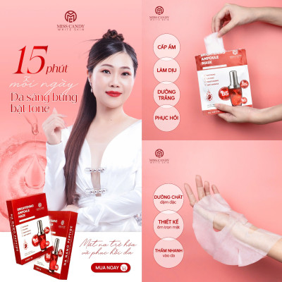 [MISS CANDY] Mặt Nạ Trẻ Hóa & Phục Hồi Da BRIGHTENING AMPOULE MASK Miss Candy (Hộp 5 Miếng x 25g)