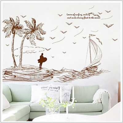 Decal dán tường Thuyền buồm ra khơi