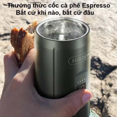 Máy pha cà phê dùng pin cầm tay Espresso 3 trong 1 HiBREW Thương hiệu Mỹ H4C - Pha nóng lạnh - HÀNG NHẬP KHẨU (BẢO HÀNH 12 THÁNG)
