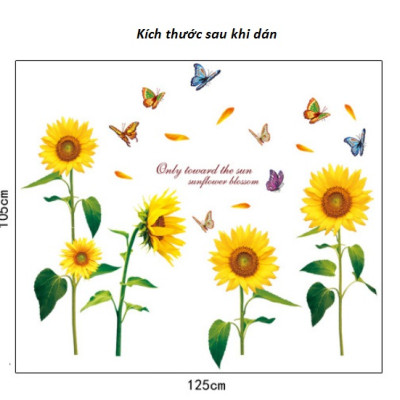 Decal dán tường Hoa hướng dương AmyShop DH026