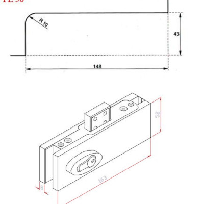 Khóa Sàn Cho Kính Cường Lực 10 - 12 ly, Khóa Cửa Kính Cường Lực, Khóa VVP Loại 2 Đầu Chìa, Chất Lượng Cao. TakyHome 3701