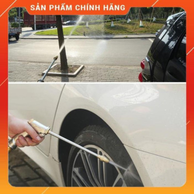 ️ Bộ dây vòi xịt nước rửa xe, tưới cây , tăng áp 3 lần, loại 15m 206701-2 đầu đồng,cút,nối vàng+ đai