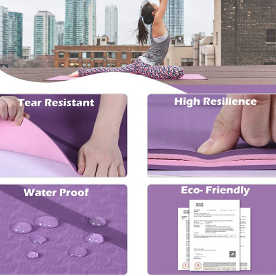 [LOẠI TỐT - HÀNG CAO CẤP] Thảm Tập Yoga 8mm, Tập Gym dộ dày 5-8mm 2 Lớp không mùi chống trơn trượt - Chính hãng dododios