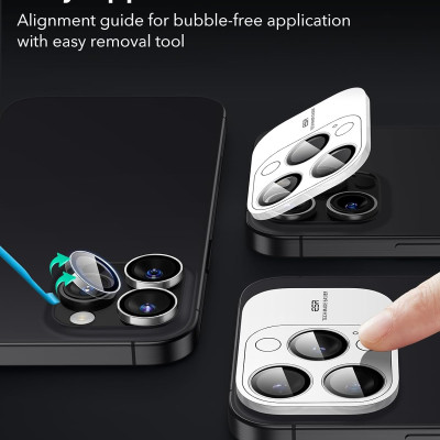 Kính Cường Lực siêu mỏng chống trầy xước bảo vệ ống kính camera ESR cho iPhone 16 Pro / iPhone 16 Pro Max - Hàng Chính Hãng